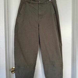 Everlane The Utility Barrel Pant in Pewter Green